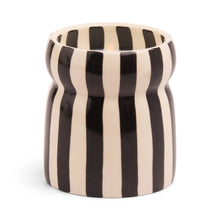 Load image into Gallery viewer, Paddywax Cabana Black Striped Ceramic Candle - Lava Stone