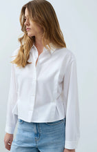 Load image into Gallery viewer, YAYA White Poplin Crop Shirt