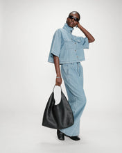 Load image into Gallery viewer, Grace and Mila Cropped Stripe Denim Shacket