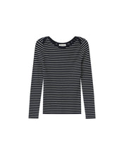 Load image into Gallery viewer, Grace and Mila ‘Samedi’ Stripe Boat Neck Tee Navy