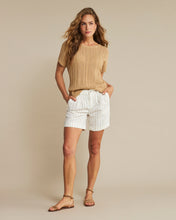Load image into Gallery viewer, Red Button Linen Stripe Shorts
