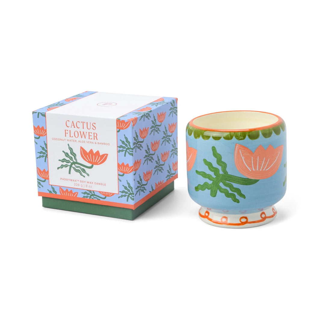 Paddy wax Flower Ceramic Candle - Cactus Flower