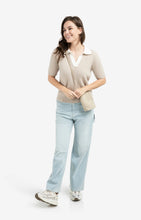 Load image into Gallery viewer, YAYA Knitted Collar Contrast Top
