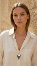 Load image into Gallery viewer, Envy Silver Necklace with Grey Heart
