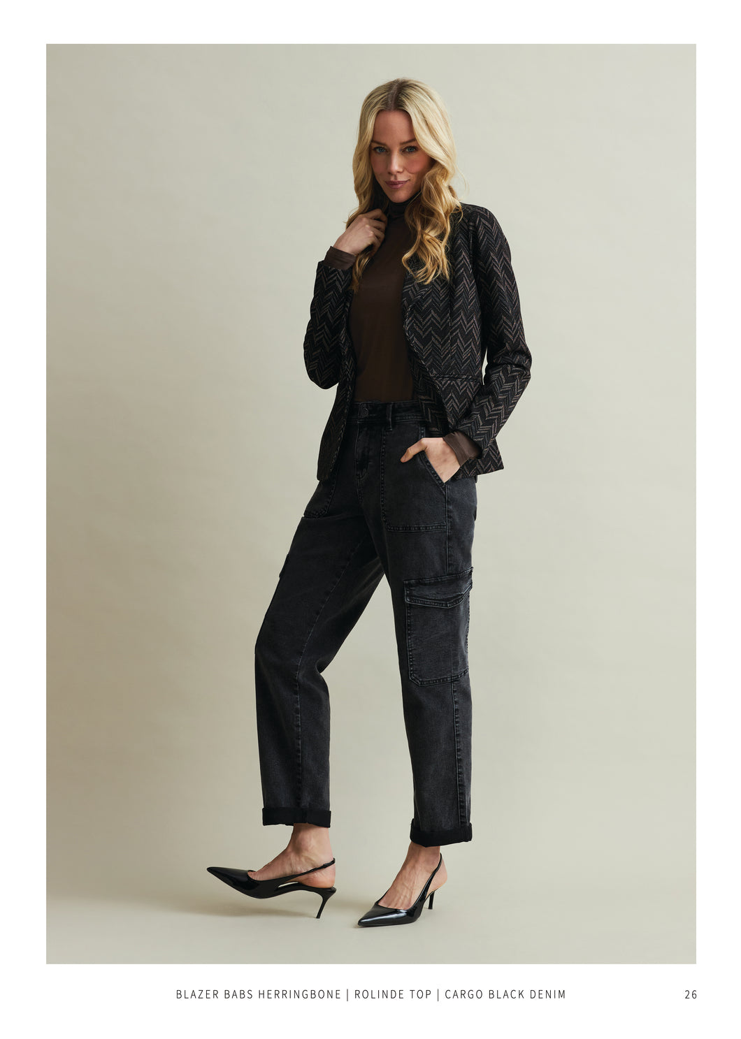 Red Button Cargo Black Denim