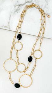 Envy Gold and Black Double Layer Necklace