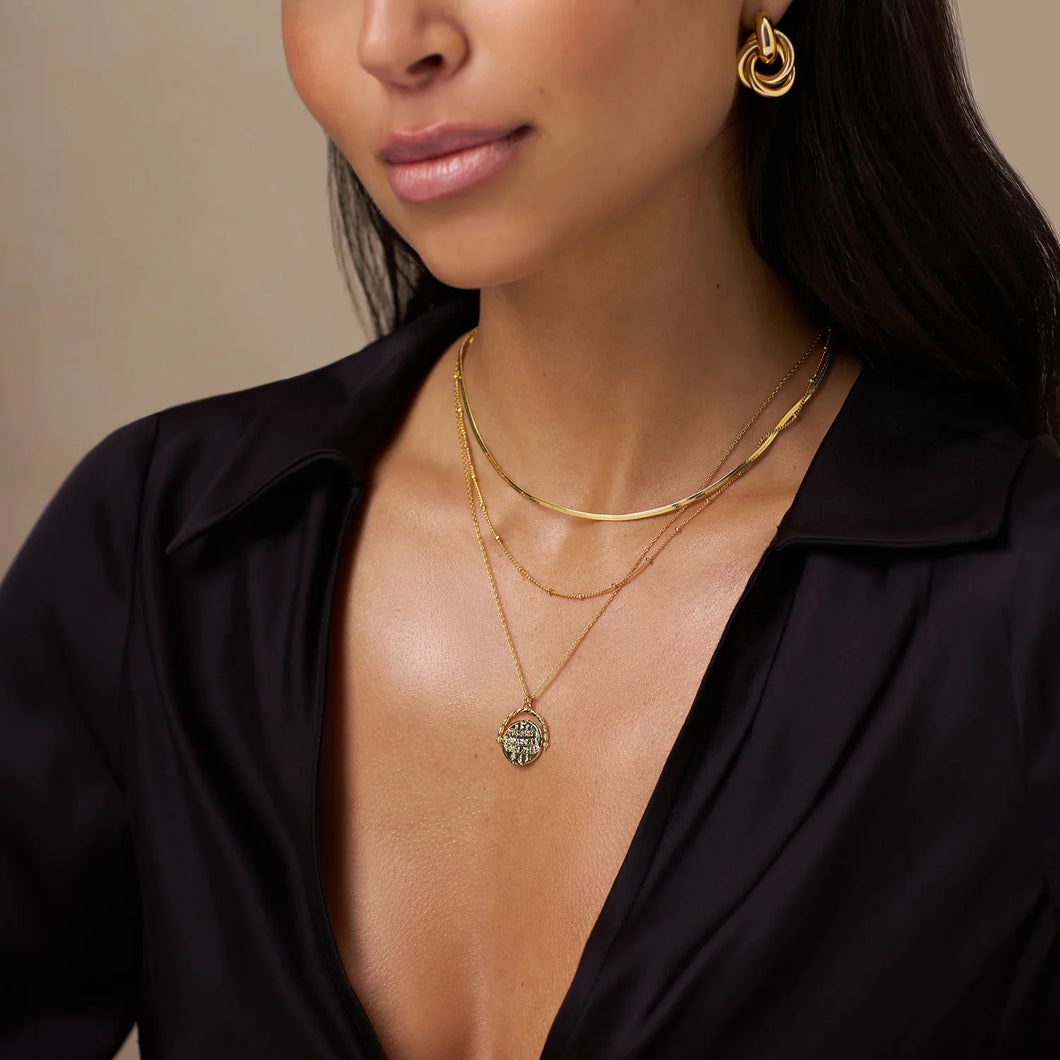 Orelia Coin Spinner Necklace Gold