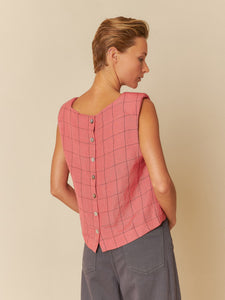 INDI and Cold Window Pane Check Crop Top