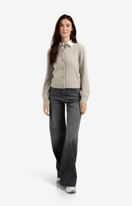 YAYA Cardigan with Faux Detachable Collar
