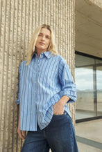Load image into Gallery viewer, Part Two ‘Anabella’ Blue Stripe Shirt
