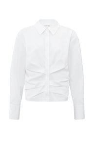 YAYA Crop White Blouse