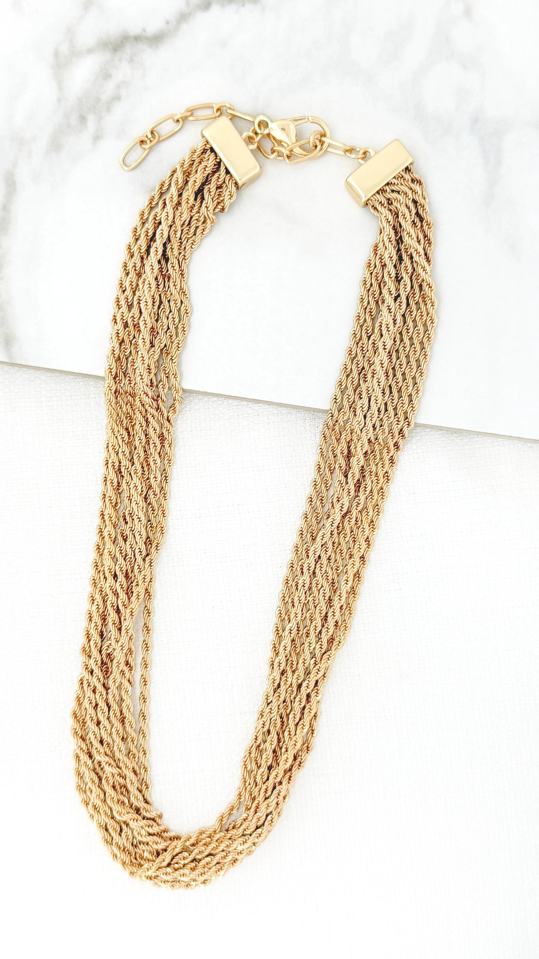 Envy Short Gold Multi Chain Necklace.