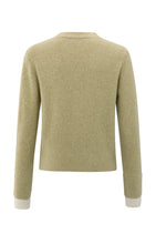 Load image into Gallery viewer, YAYA Contrast V Neck Cardigan Pale Olive
