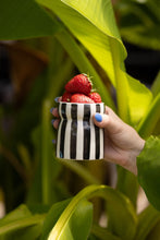 Load image into Gallery viewer, Paddywax Cabana Black Striped Ceramic Candle - Lava Stone
