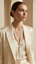 Load image into Gallery viewer, Envy White Beaded Multi Strand Necklace

