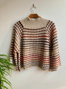 Funnel Neck Crochet Style Knit