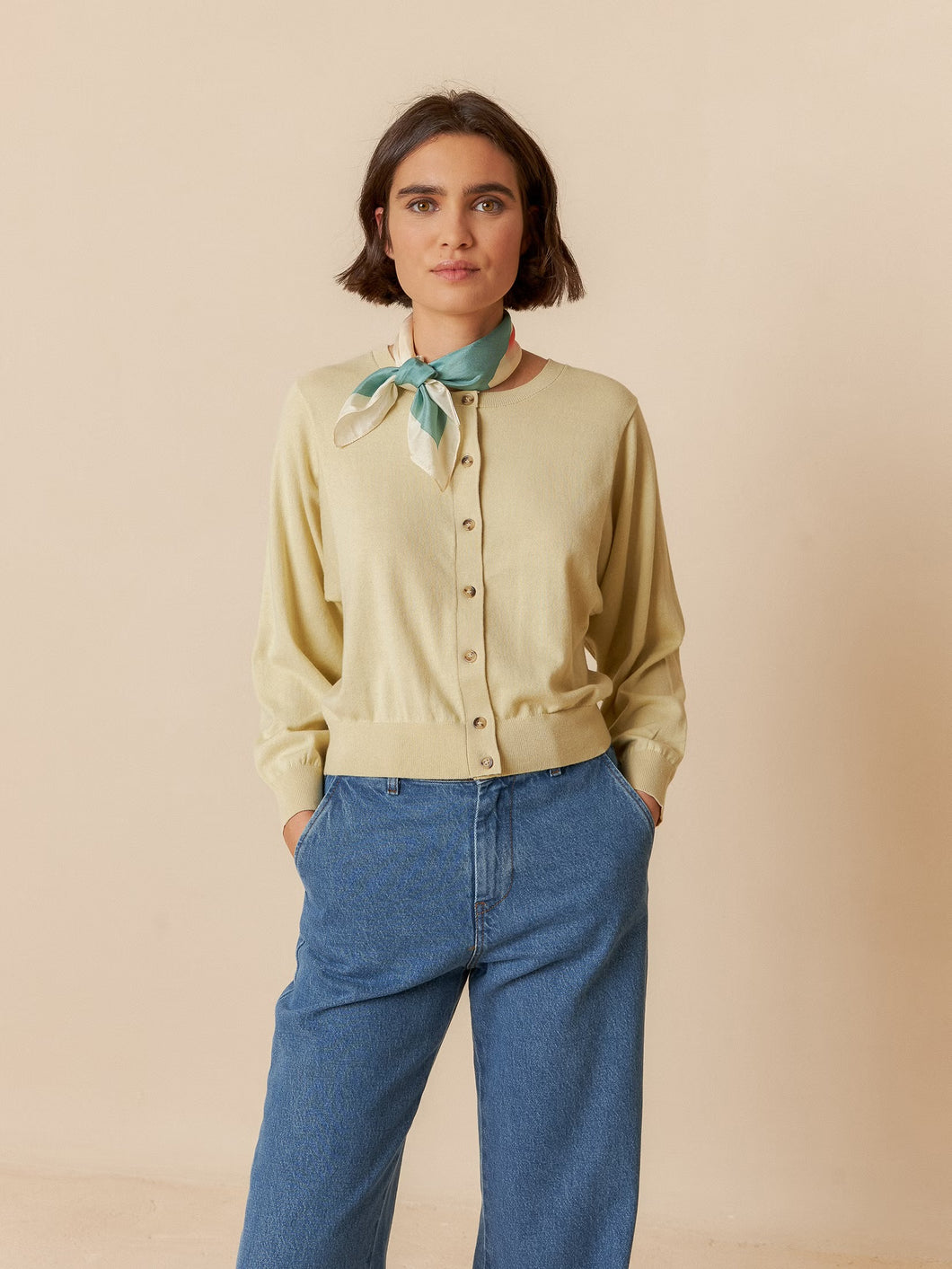 Indi and Cold Batwing Pistachio Green Cardigan