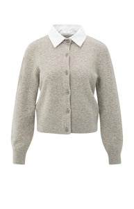 YAYA Cardigan with Faux Detachable Collar