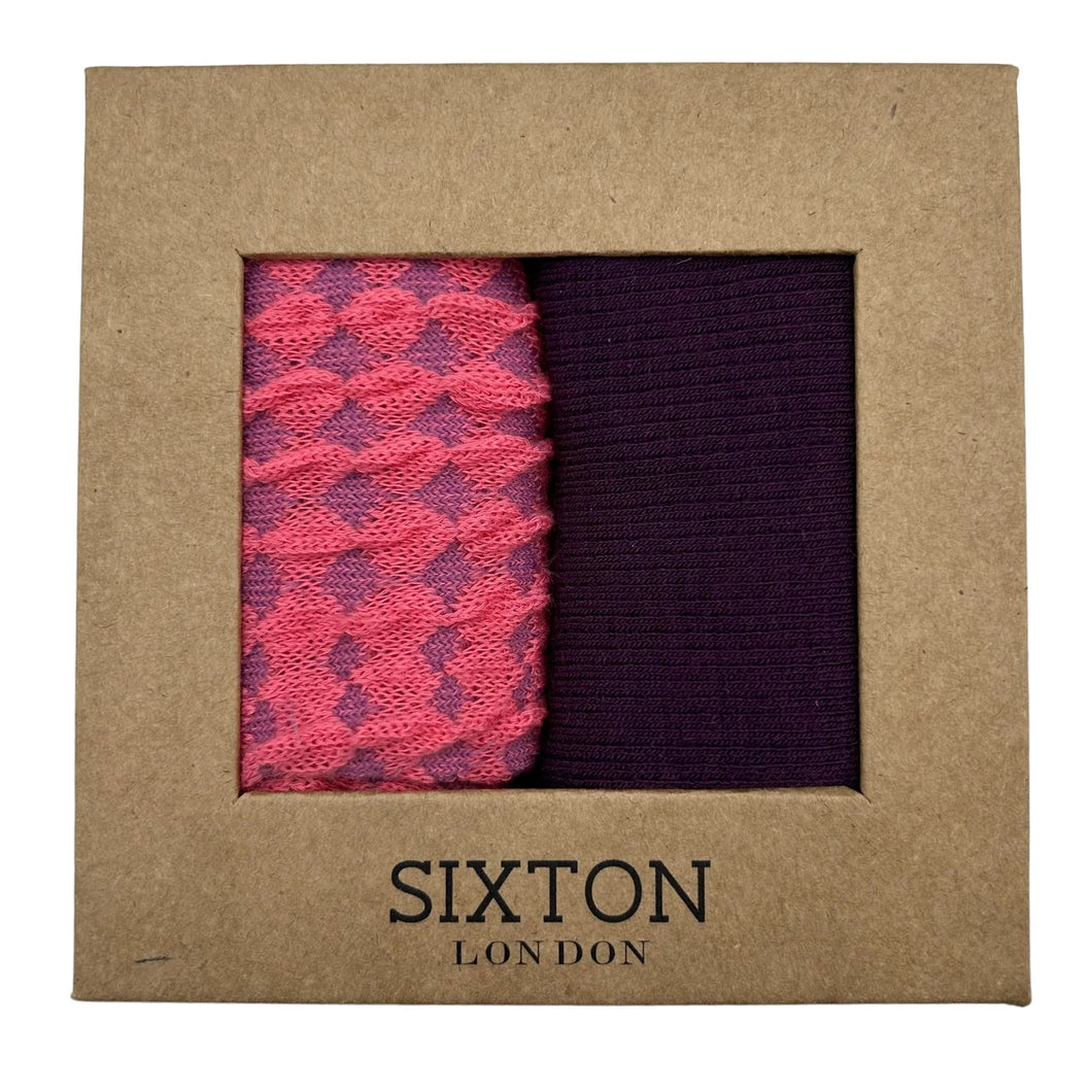 Sixton Pink and Estoril Sock Box Duo