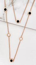 Load image into Gallery viewer, Envy Layered Necklace With Black and Mother Pearl Discs
