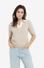 Load image into Gallery viewer, YAYA Knitted Collar Contrast Top
