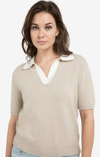 Load image into Gallery viewer, YAYA Knitted Collar Contrast Top
