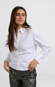 YAYA Crop White Blouse