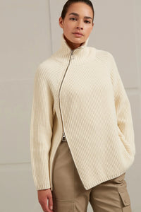 YAYA Ribbed Sweater With Zip