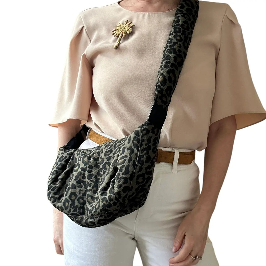 Sixton ‘Brixton’ Cross Body Sling Bag Leopard Grey