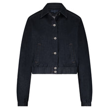 Load image into Gallery viewer, Red Button Denim Bomber Jacket
