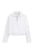 Load image into Gallery viewer, YAYA Blouson White Zipper Shirt.
