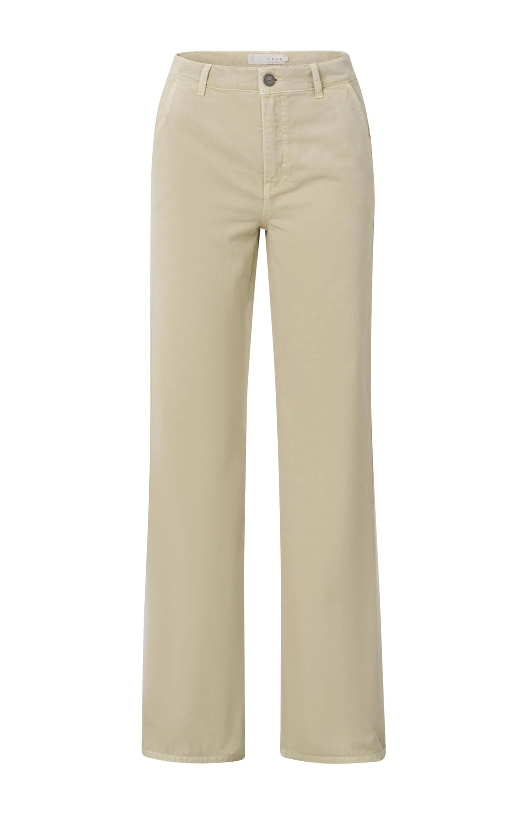 YAYA High Waist Wide Leg Chinos in ‘Sand’