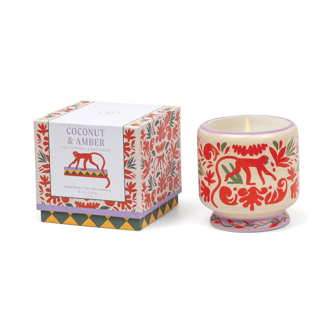 Paddywax Jungle Ceramic Candle - Coco Amber