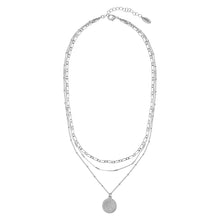 Load image into Gallery viewer, Orelia Multi Row Coin Necklace Silver
