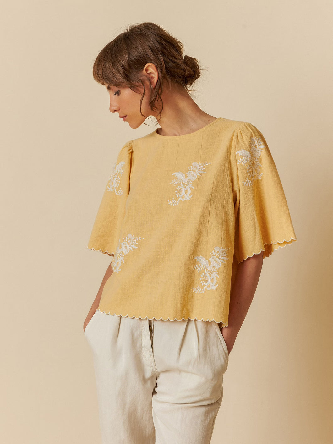 Indi and Cold Butterfly Sleeve Blouse