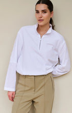 Load image into Gallery viewer, YAYA Blouson White Zipper Shirt.
