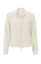 Load image into Gallery viewer, YAYA Layered Textured Blouse With Tie
