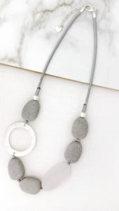 Envy Grey Bead Necklace