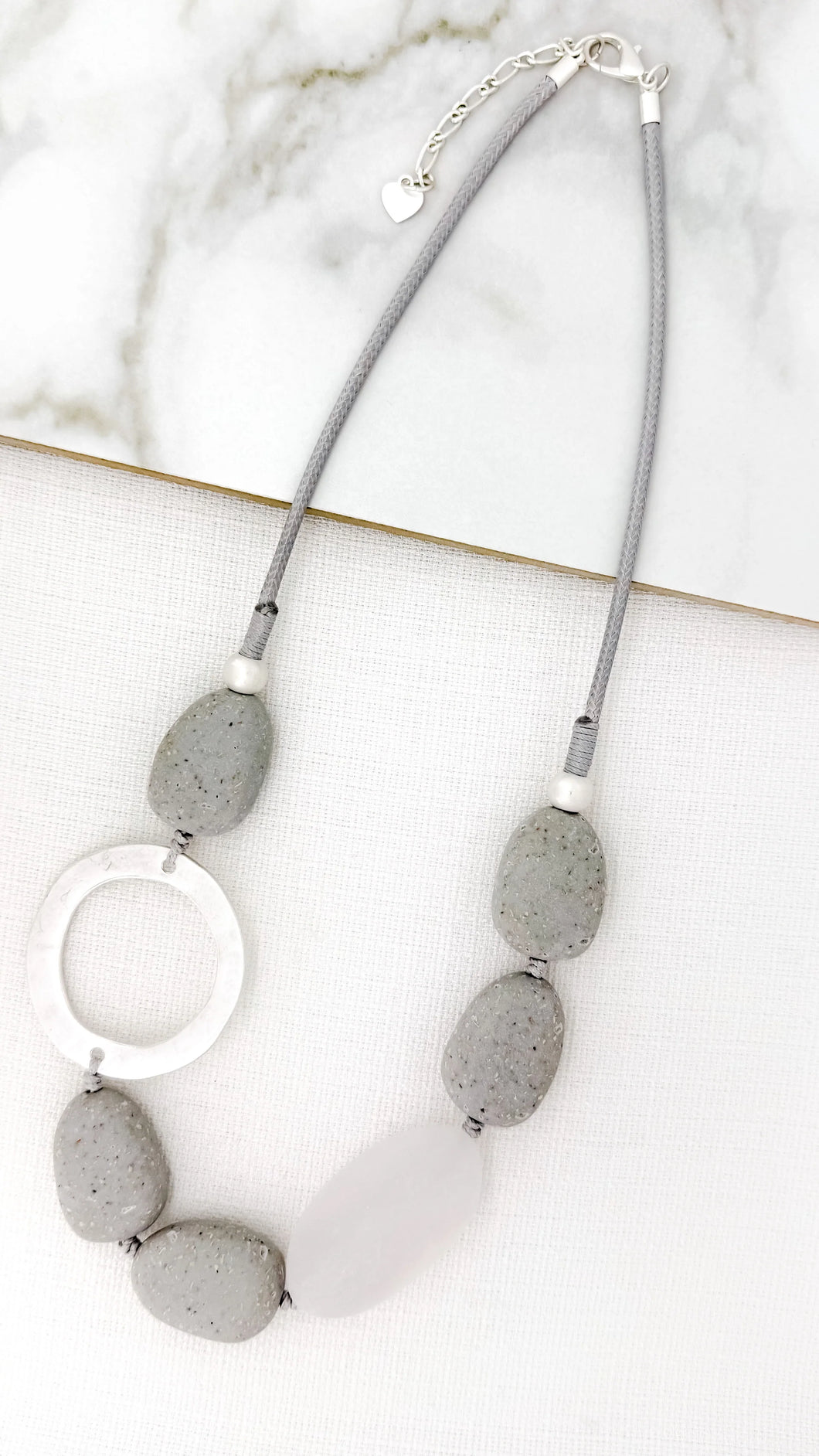 Envy Grey Bead Necklace