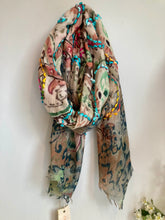 Load image into Gallery viewer, Ombré Wool Scarf with Embroidery
