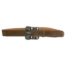 Load image into Gallery viewer, 100% Suede Leather Jeans Belt with Jewelled Buckle
