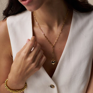 Orelia Dome Heart Charm Necklace