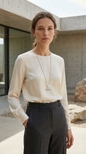 Load image into Gallery viewer, Envy Long Silver T-Bar Necklace
