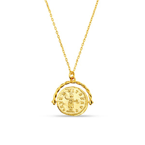 Orelia Coin Spinner Necklace Gold