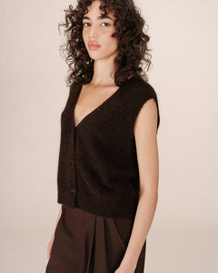 Grace and Mila ‘Santa’ Knitted Vest Chocolate