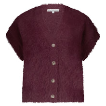 Load image into Gallery viewer, Red Button Sleeveless ‘Fuzzy’ Vest
