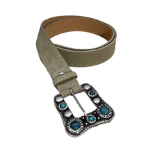 Load image into Gallery viewer, 100% Suede Leather Jeans Belt with Jewelled Buckle
