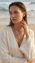 Load image into Gallery viewer, Envy Starfish Necklace with Pearl Beads
