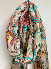 Load image into Gallery viewer, Ombré Wool Scarf with Embroidery
