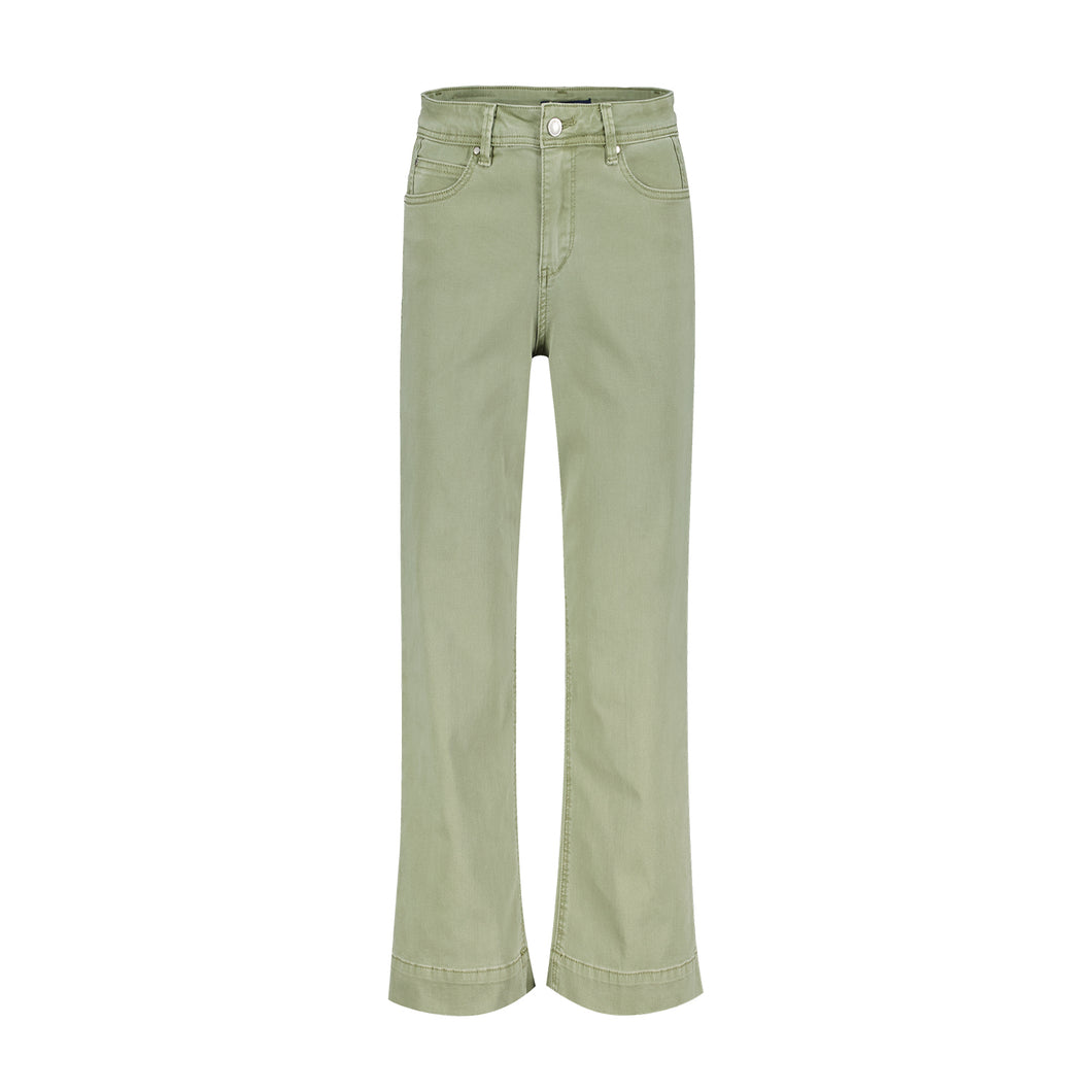 Red Button ‘Conny’ Crop in Tea Green